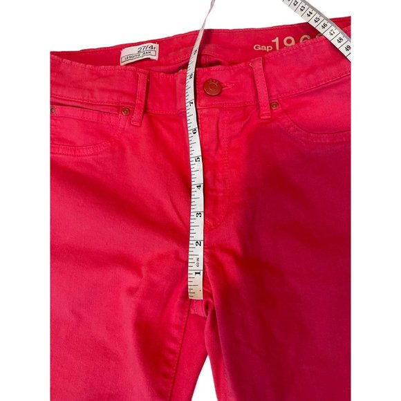 Gap 1969 Womens Cropped Legging Jeans Stretch Mid Rise Cotton Red Peach Sz 27/4r - Picture 7 of 11